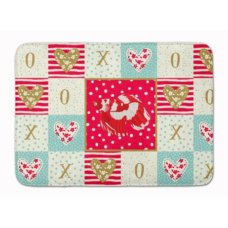 Carolines Treasures 19 x 27 in. Veil Tail Betta Love Machine Washable Memory Foam Mat CK5494RUG